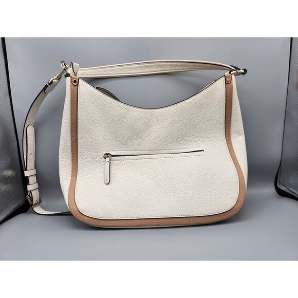 Chic Kate Spade White & Tan Pebbled Leather Shoulder Bag - Picture 3 of 11